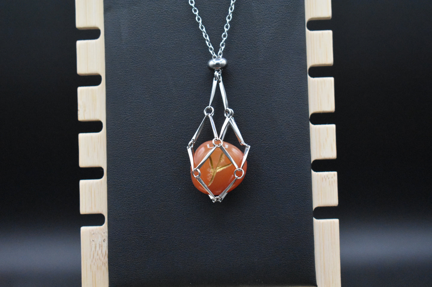 Caged Gemstone Rune Necklace